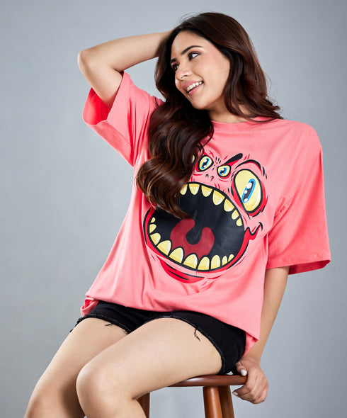 Oversize Pink Monster T-Shirt